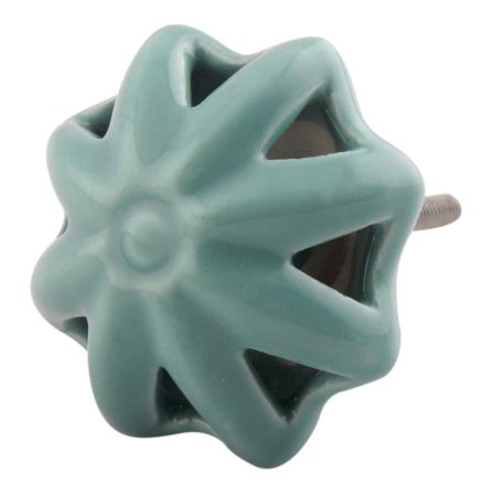 Sea Green Daffodil Ceramic Flower Cabinet Knobs Online 